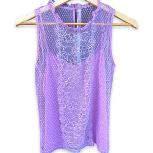 Express Lilac Purple Lace Sleeveless Layered Cami Top S